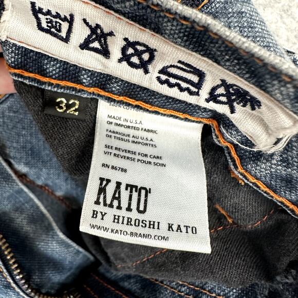 Vintage Hiroshi Kato Jeans Men's 32 x 32 Slim Japanese Denim USA made Grunge Y2K - Picture 8 of 16
